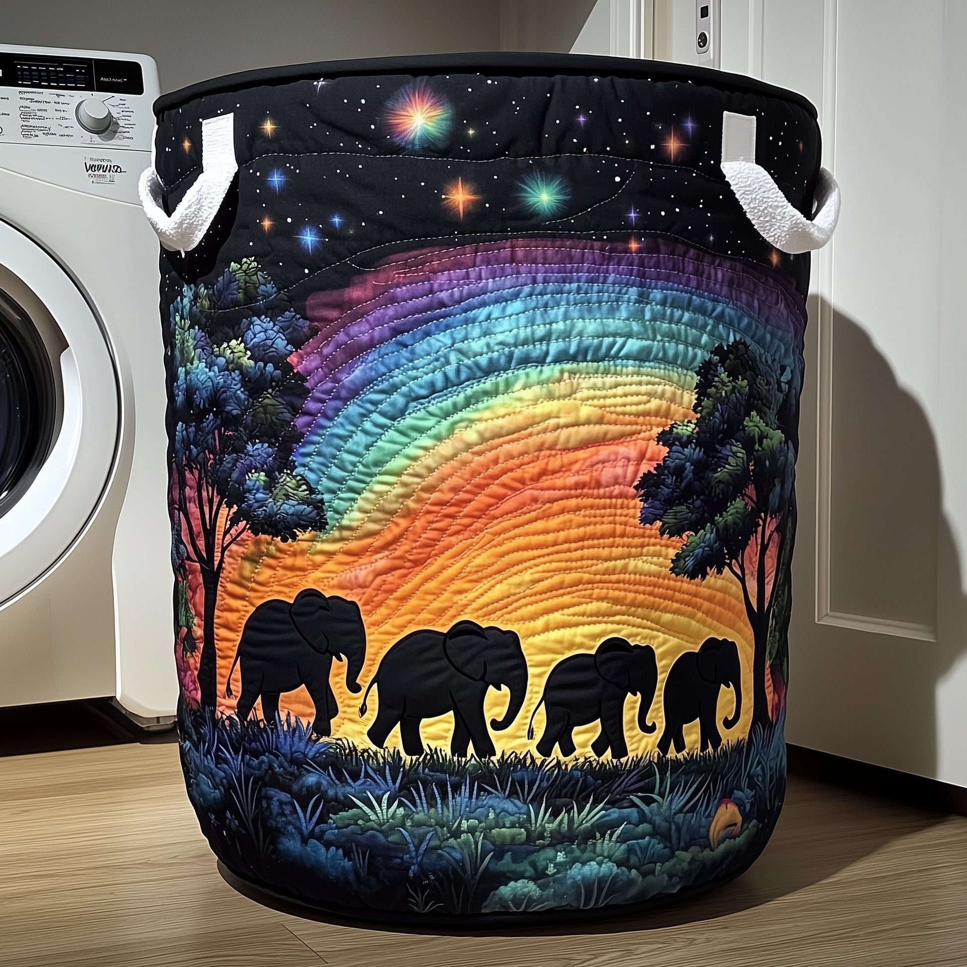 The Elephant Quilted Laundry Basket Tote 1831