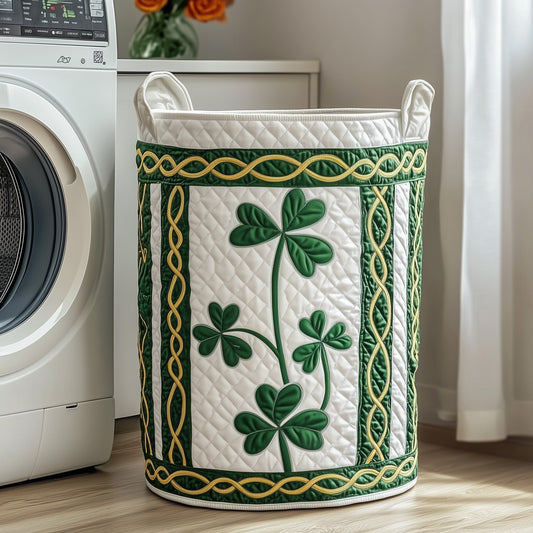 The Irish Shamrock Quilted Laundry Basket Tote 1834