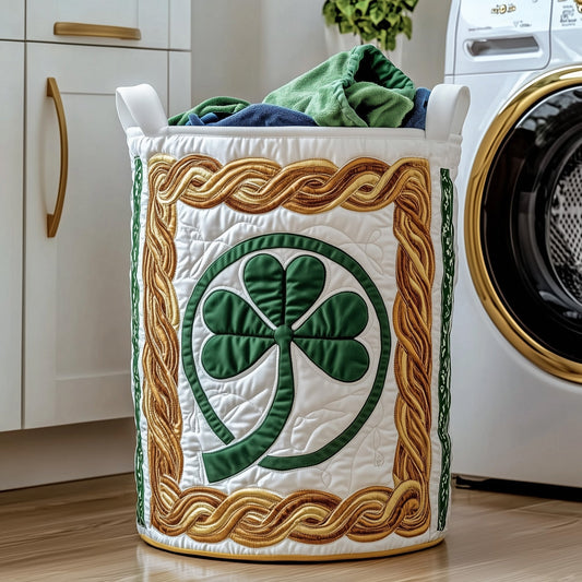 The Irish Shamrock Quilted Laundry Basket Tote 1835