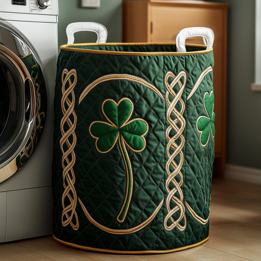 The Irish Shamrock Quilted Laundry Basket Tote 1836