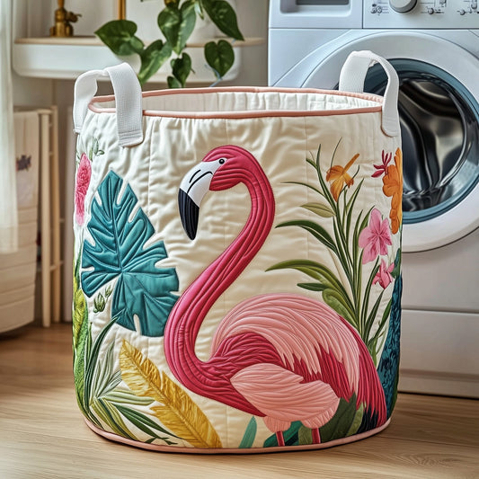 Tropical Flamingo Laundry Quilted Tote