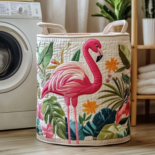 Tropical Flamingo Laundry Tote Bag