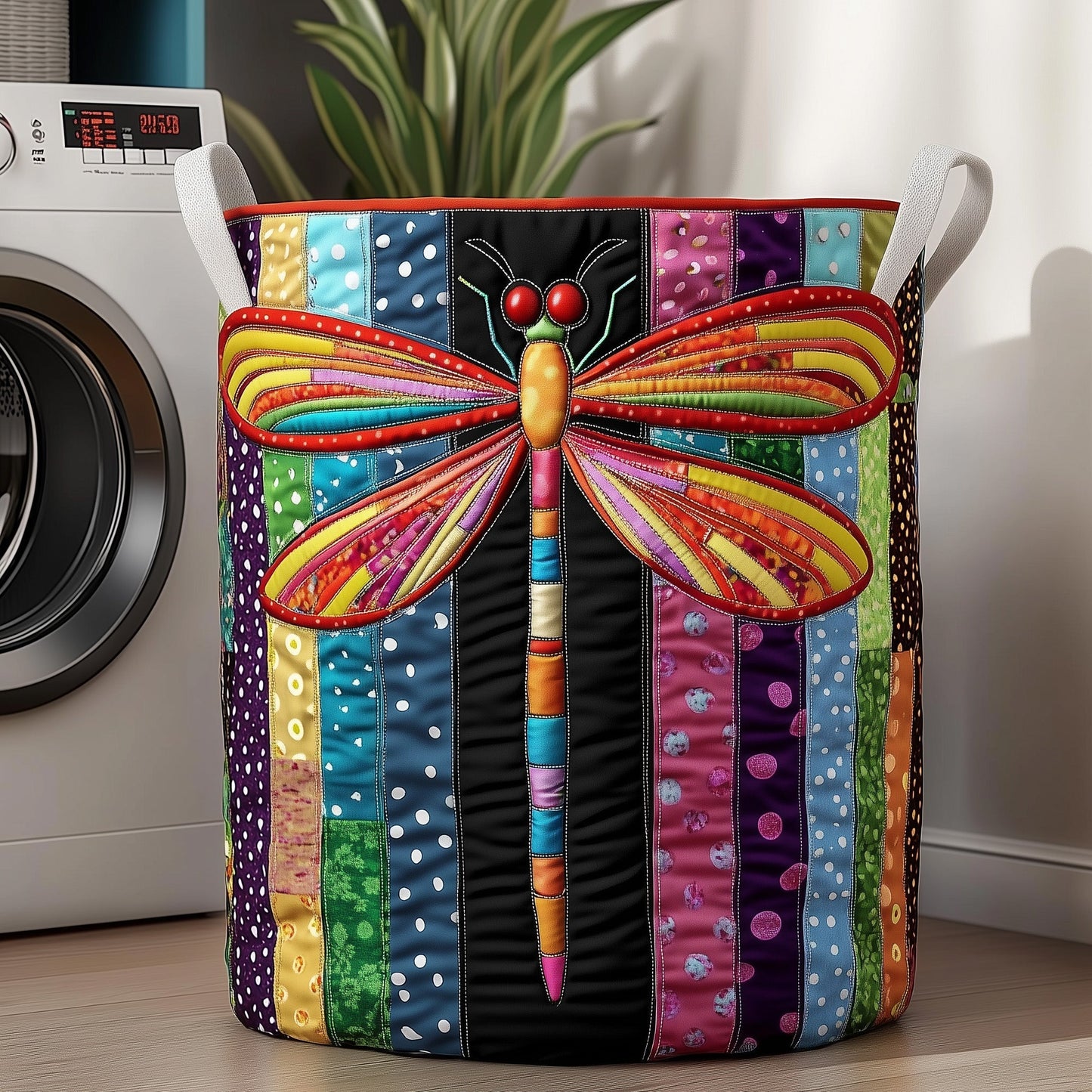 The Dragonfly Charm Quilted Laundry Basket Tote 1887