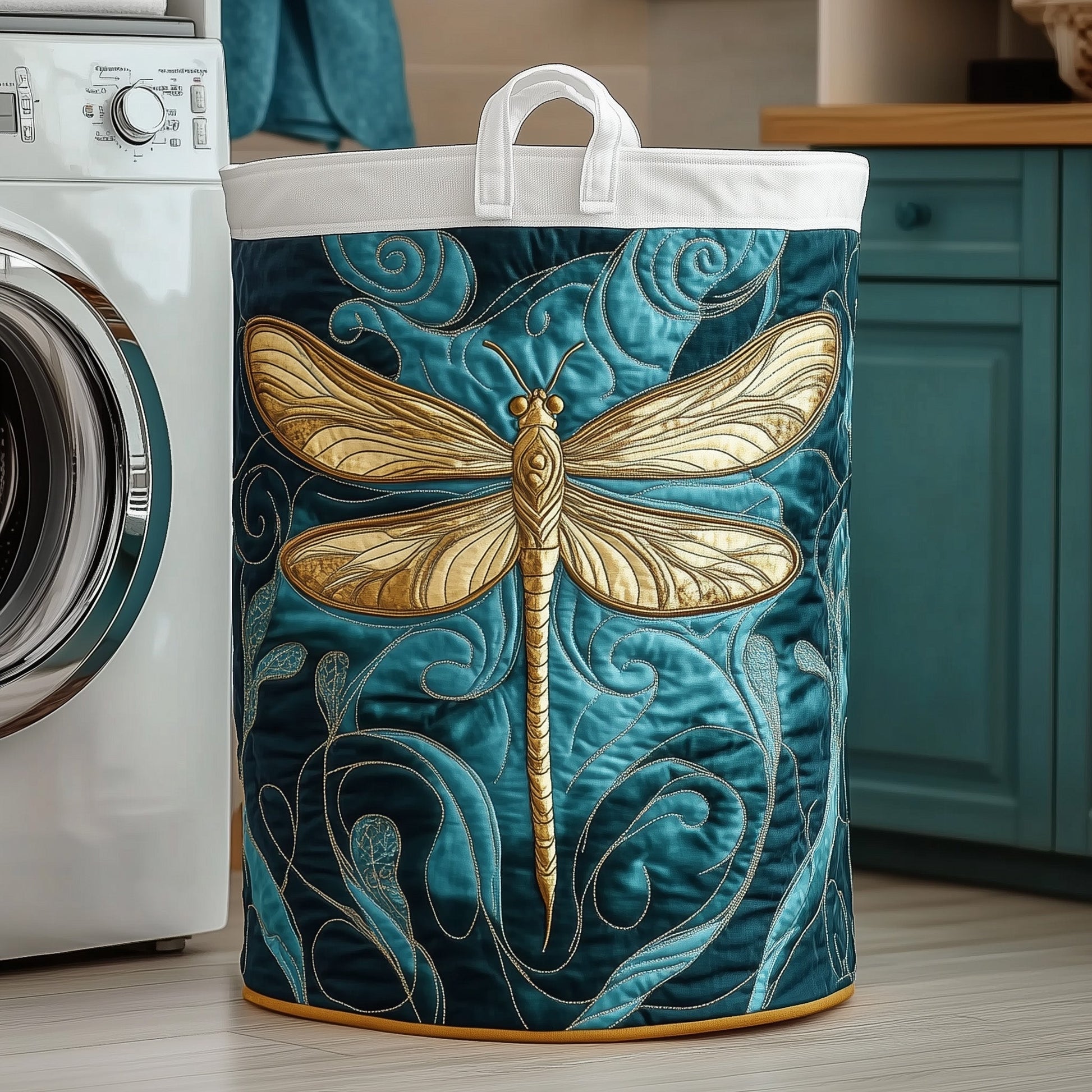 The Dragonfly Charm Quilted Laundry Basket Tote 1888