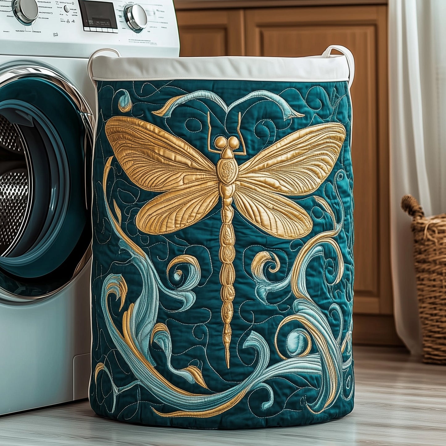 The Dragonfly Charm Quilted Laundry Basket Tote 1889