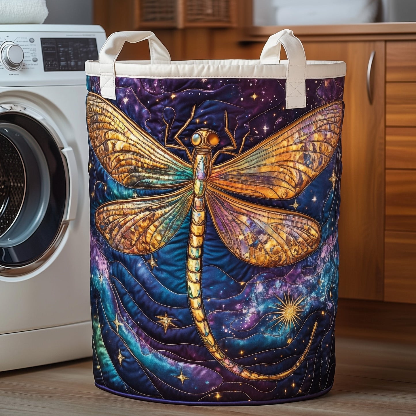 The Dragonfly Charm Quilted Laundry Basket Tote 1895