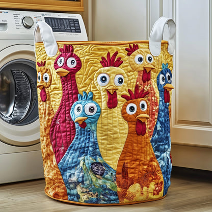 The Funky Chicken Quilted Laundry Basket Tote 1912