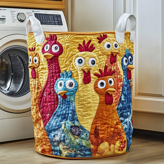 The Funky Chicken Quilted Laundry Basket Tote 1912