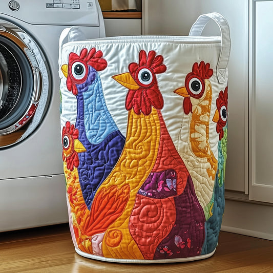 The Funky Chicken Quilted Laundry Basket Tote 1914