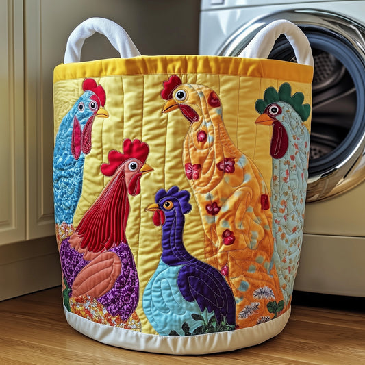The Funky Chicken Quilted Laundry Basket Tote 1915