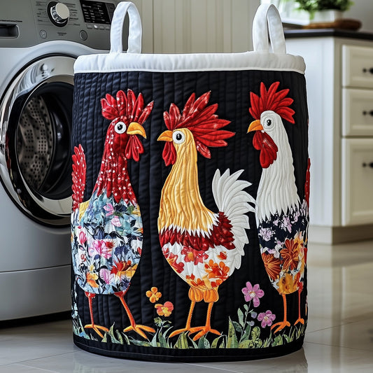 The Funky Chicken Quilted Laundry Basket Tote 1916