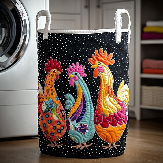 The Funky Chicken Quilted Laundry Basket Tote 1917