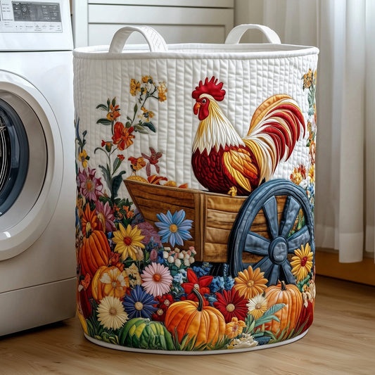 Barnyard Rooster Laundry Quilted Tote
