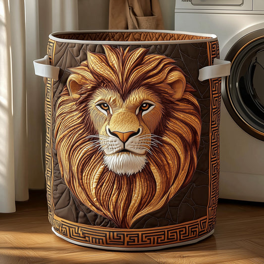 The Majestic Lion Quilted Laundry Basket Tote 1931