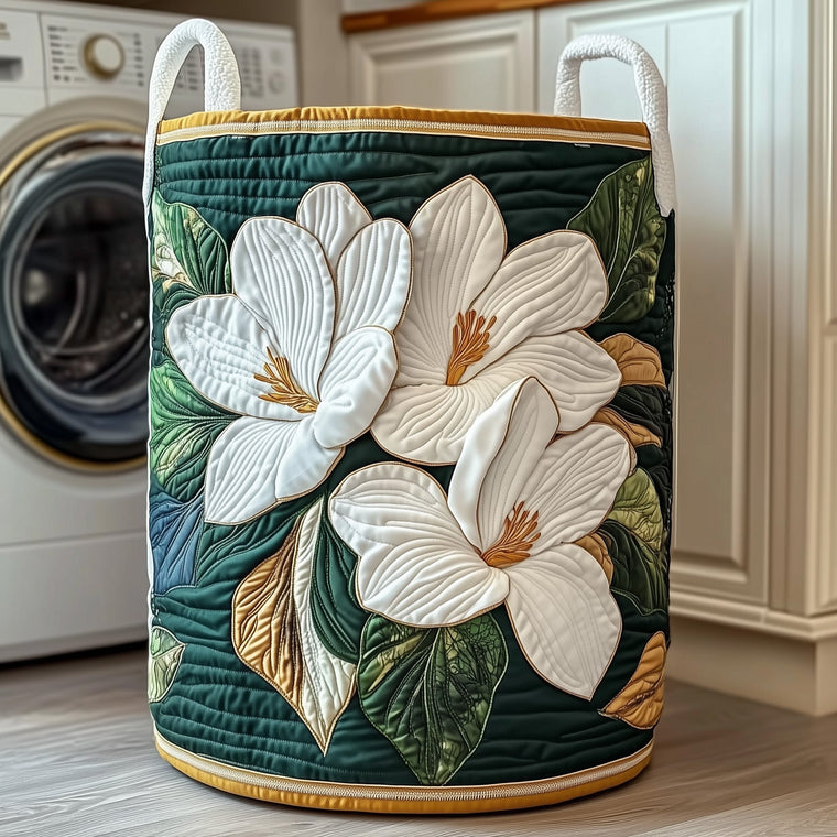 The Elegant Magnolia Quilted Laundry Basket Tote 1937