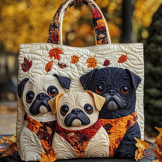 The Autumn Pug Quilted Tote