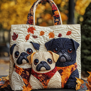 The Autumn Pug Quilted Tote