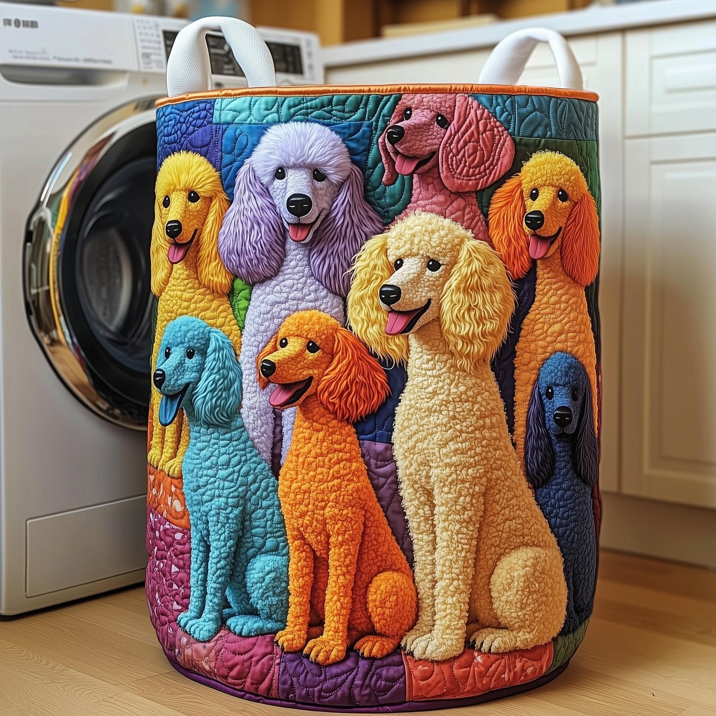 Poodle Charm Laundry Quilted Tote