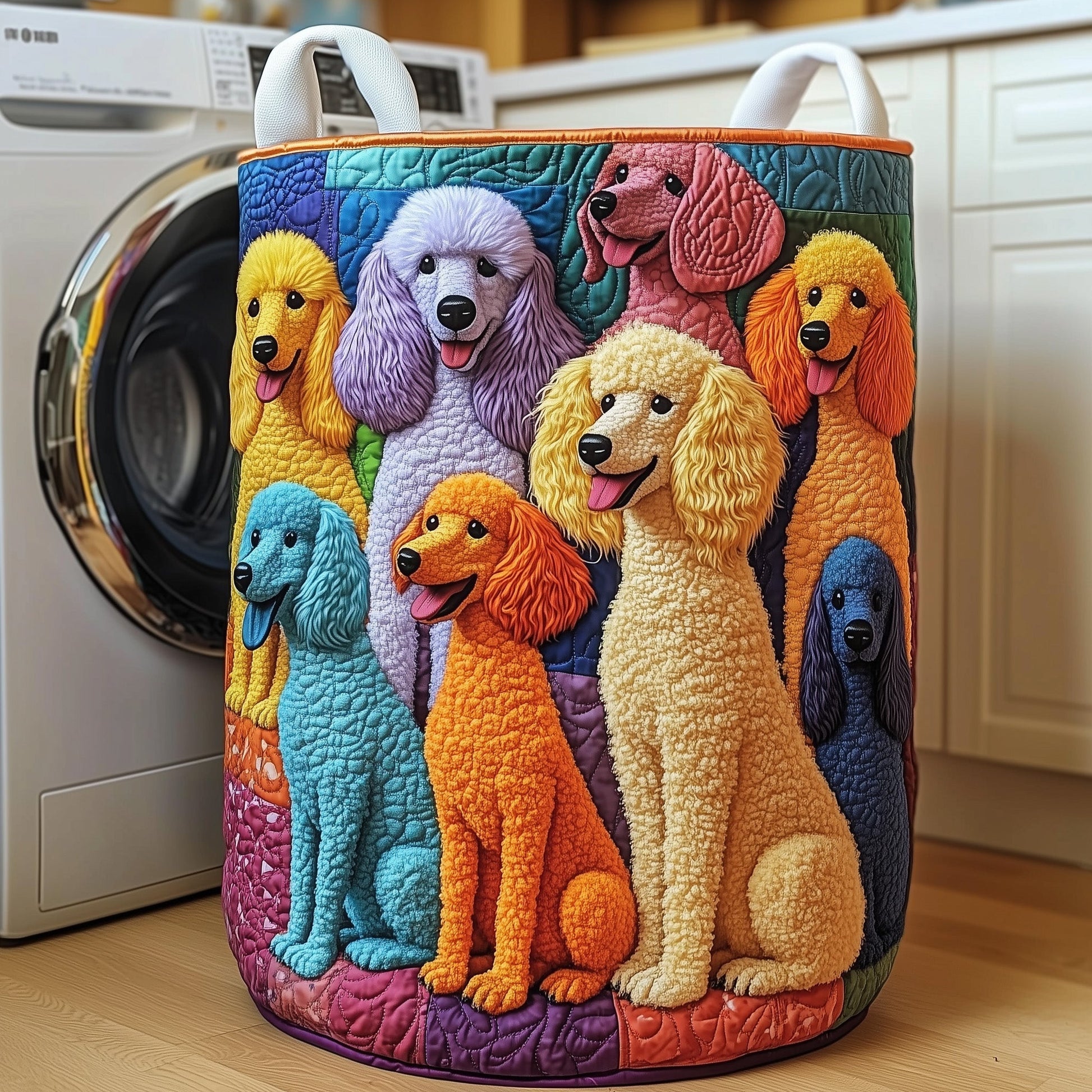 Poodle Charm Laundry Quilted Tote