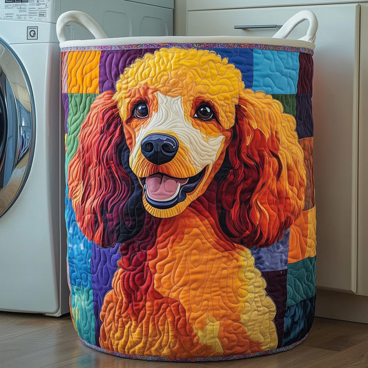 The Poodle Charm Quilted Laundry Basket Tote 1948