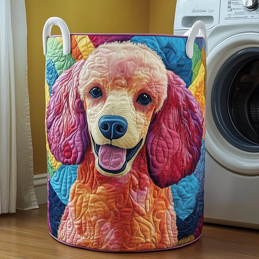 The Poodle Charm Quilted Laundry Basket Tote 1949