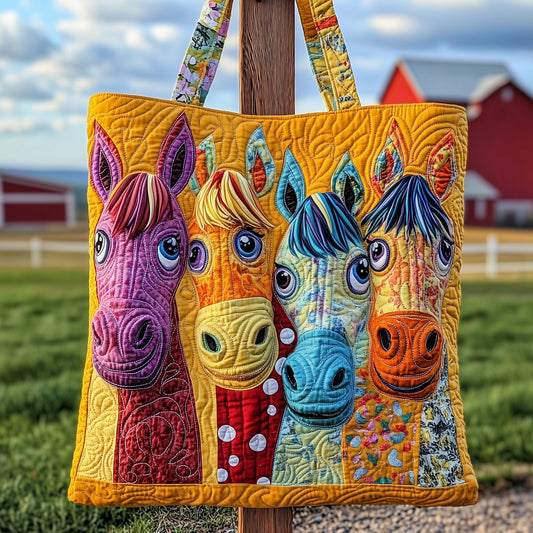 Goofy Hooves Colorful Quilted Tote