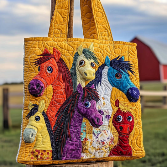 The Playful Horses Quilted Tote