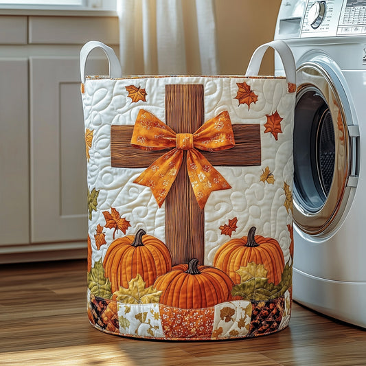 The Fall For Jesus Quilted Laundry Basket Tote