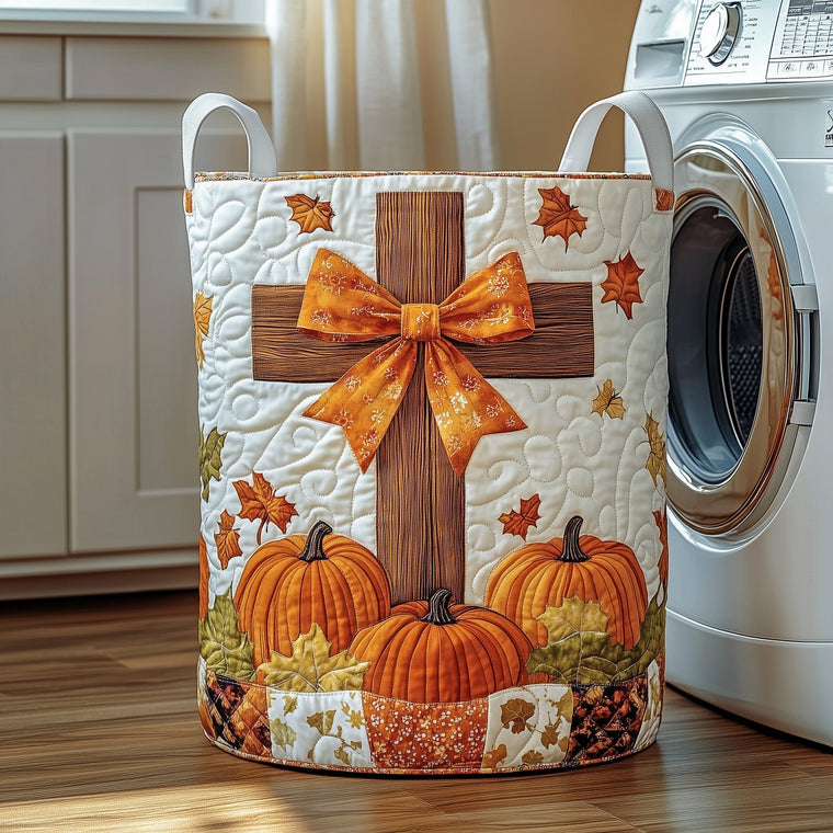 The Fall For Jesus Quilted Laundry Basket Tote