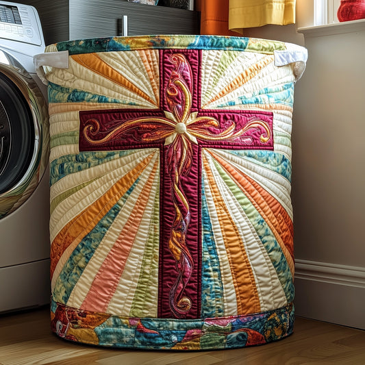 The Light Of Faith Quilted Laundry Basket Tote