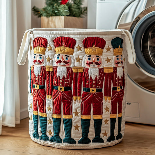 The Festive Nutcracker Quilted Laundry Basket Tote 1983