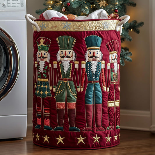 The Festive Nutcracker Quilted Laundry Basket Tote 1984