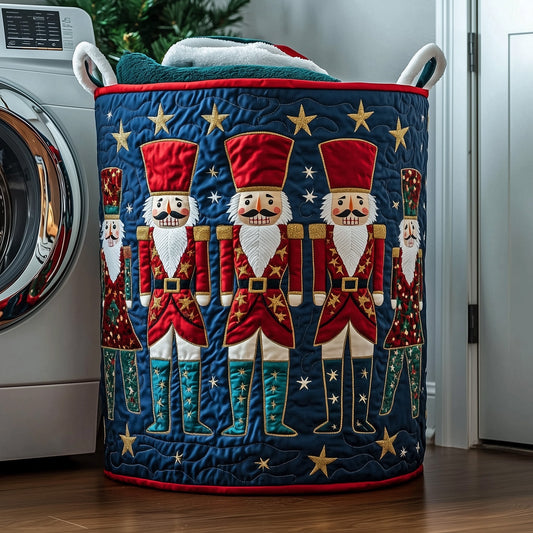 The Festive Nutcracker Quilted Laundry Basket Tote 1985