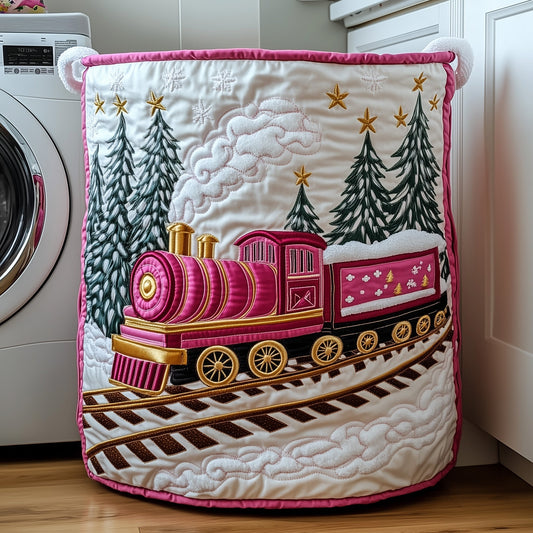 The Holiday Express Quilted Laundry Basket Tote 1994
