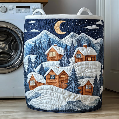The Christmas Village Quilted Laundry Basket Tote 2003