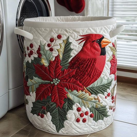 Winter Cardinal Laundry Tote Bag