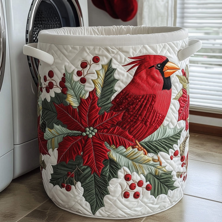 Winter Cardinal Laundry Tote Bag