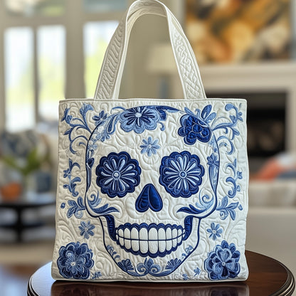 Day Of Dead Skull Quilted Tote