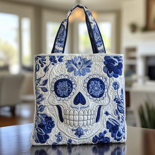 The Porcelain Skull Quilted Tote