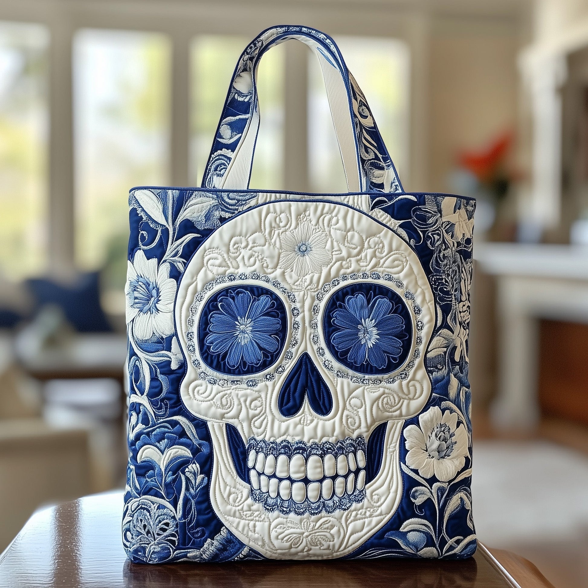 The Ceramic Skull Quilted Tote