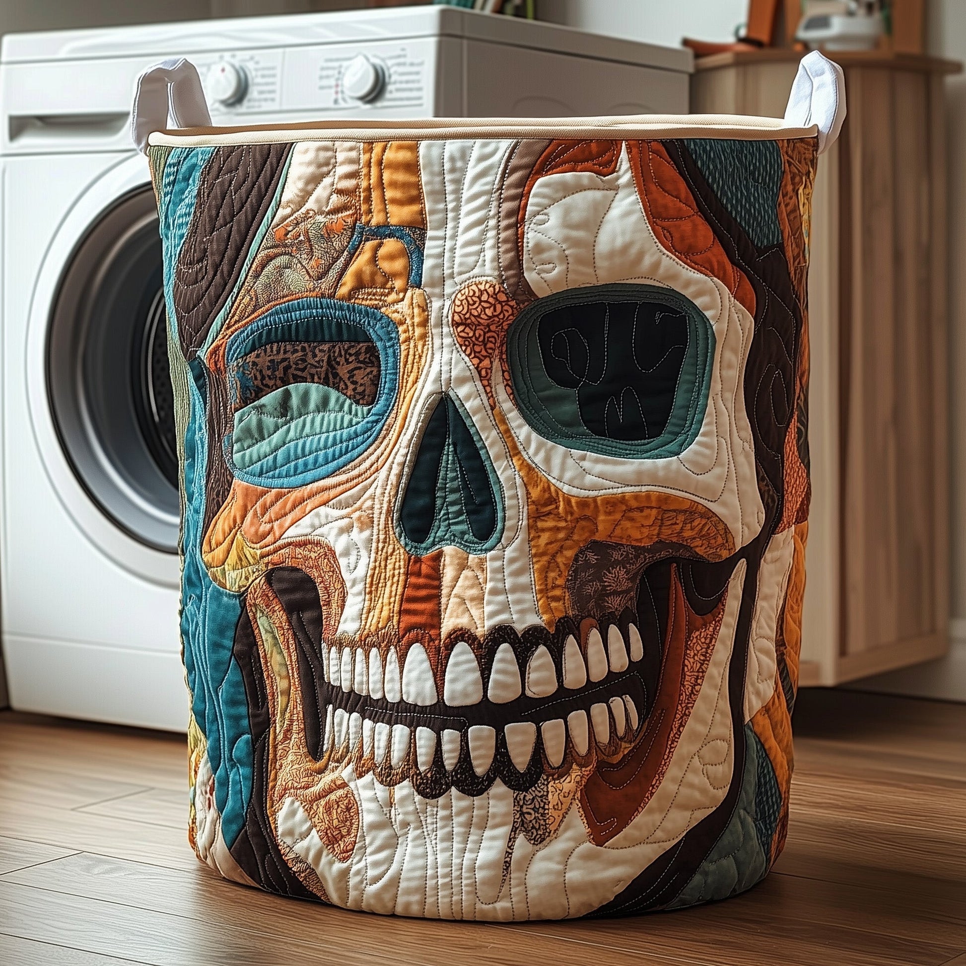 The Dark Elegance Quilted Laundry Basket Tote 2036