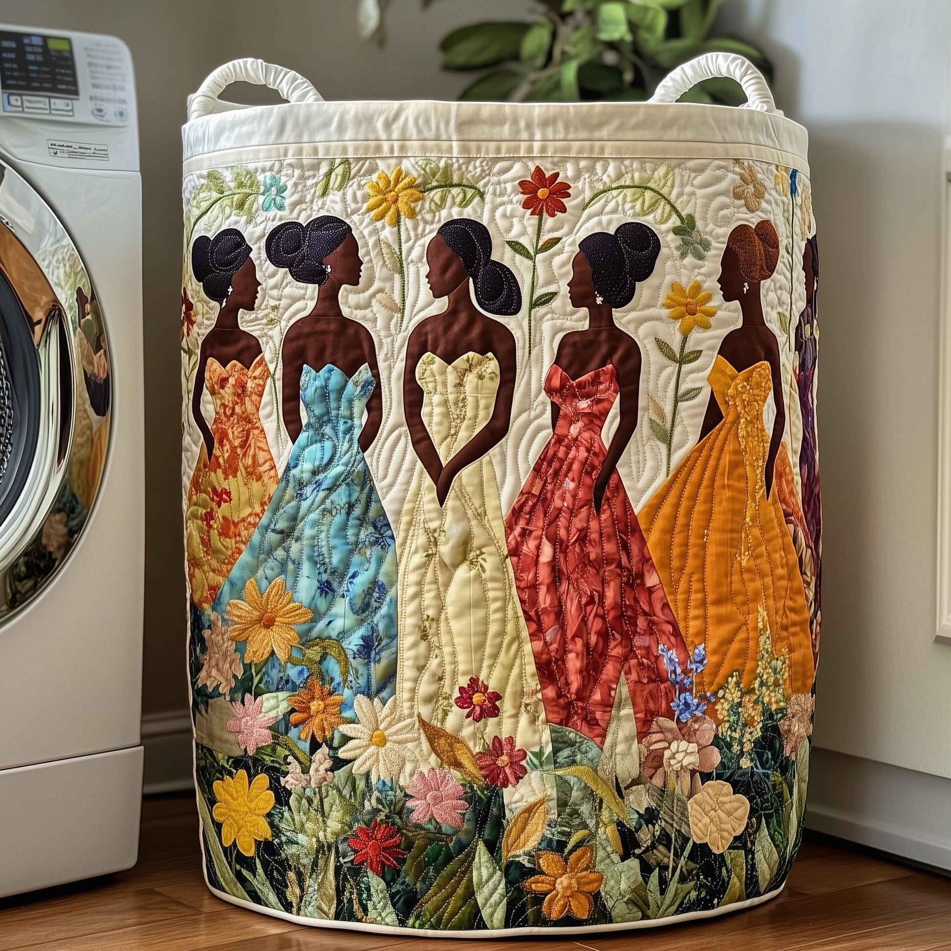 The Divine Beauty Quilted Laundry Basket Tote 2048