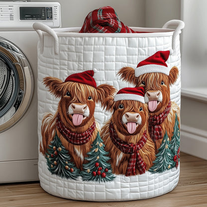 Yuletide Highland Cow Quilted Tote