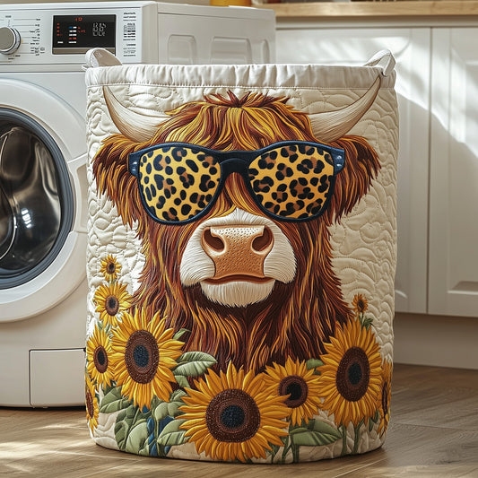 The Highland Cow Quilted Laundry Basket Tote 2105