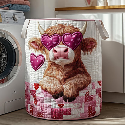 The Highland Cow Quilted Laundry Basket Tote 2108