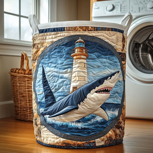 The Nautical Lighthouse Quilted Laundry Basket Tote 2117