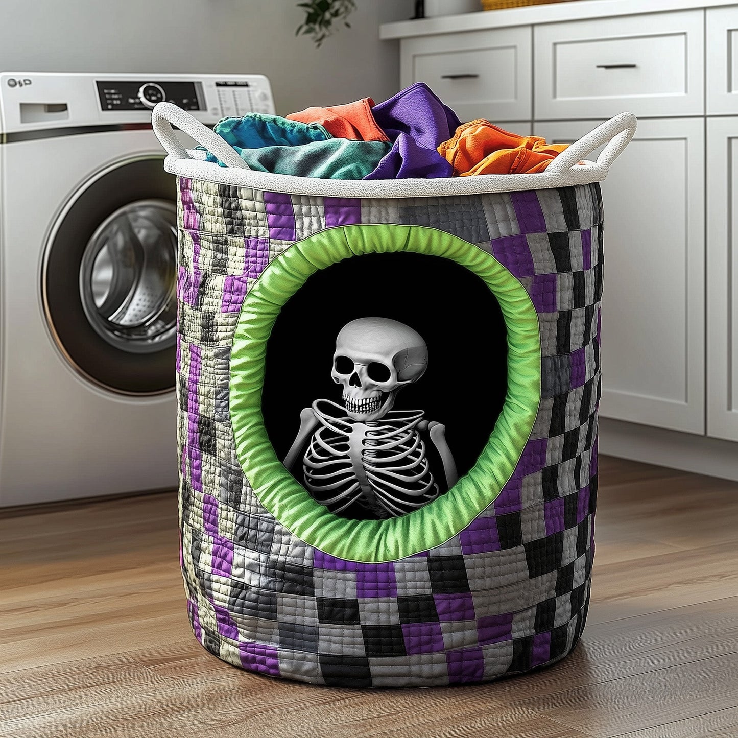 Spooky Skeleton Laundry Tote Bag