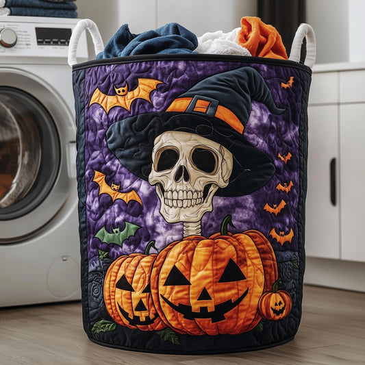 The Spooky Skeleton Quilted Laundry Basket Tote 2137