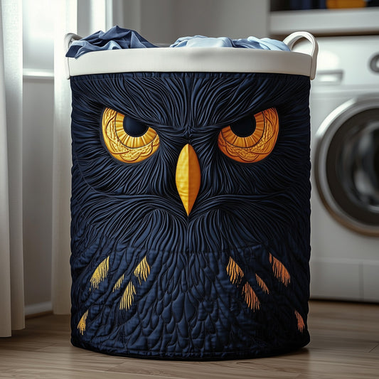 The Majestic Owl Quilted Laundry Basket Tote 2143