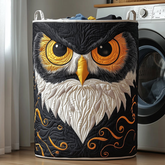 The Majestic Owl Quilted Laundry Basket Tote 2144